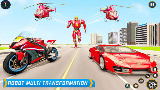 Helicopter Robot Car Game 3d screenshot 8