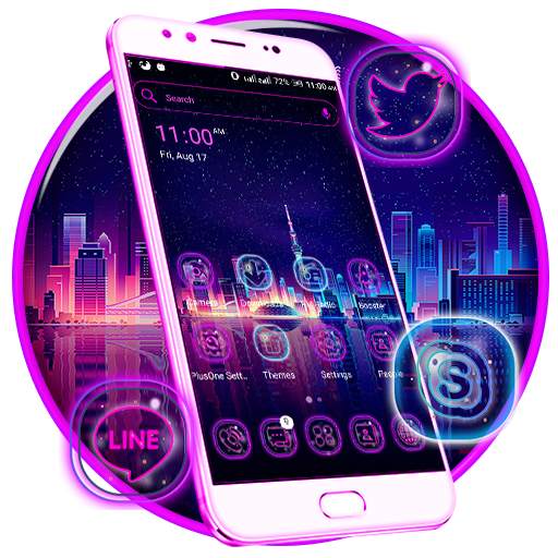 Neon City Launcher Theme 4.1
