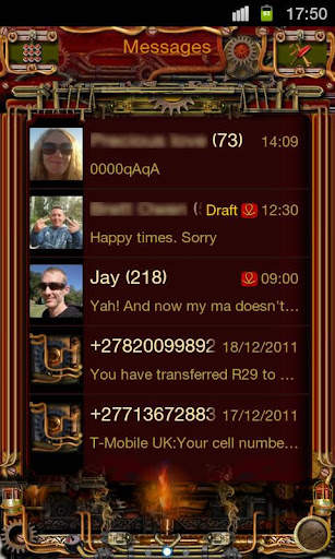 Steampunk GO SMS Theme screenshot 4
