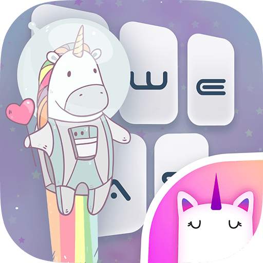 Unicorn Spaceman Keyboard Theme for Girls 1.0