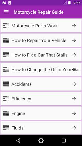Motorcycle Repair Guide स्क्रीनशॉट 1