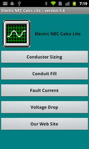 Electrc NEC Calcs Lite screenshot 1