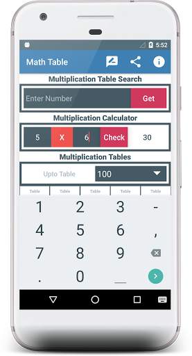 Multiplication Table And Math Table Calculator screenshot 8