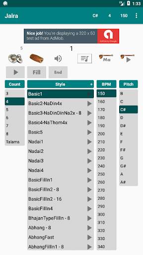 Jalra - Carnatic Mridangam - Metronome screenshot 1