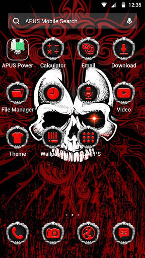 Red Evil Skull APUS Launcher Theme screenshot 2
