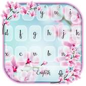 Pink Orchid Flower SMS Keyboard Theme 10001004