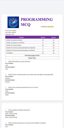 Programming MCQ App screenshot 8