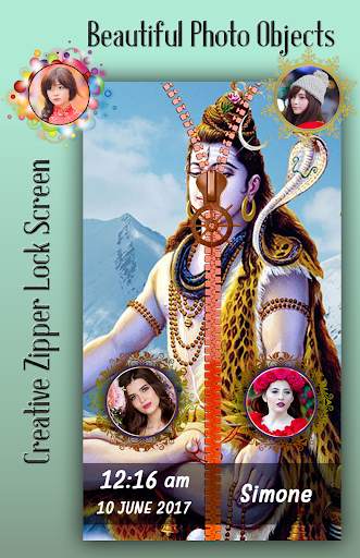 Lord Shiva Zipper Lock Screen 3 تصوير الشاشة
