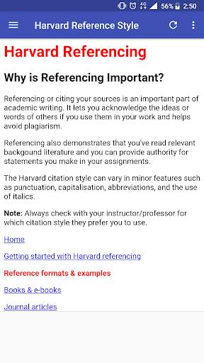 Harvard Reference Style Guide screenshot 1