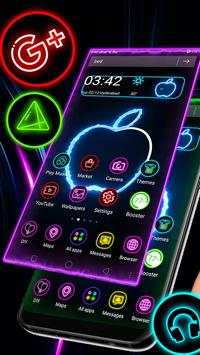 3D Neon Live Apple Theme screenshot 1