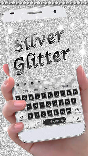 Silver Glitter Bowknot Keyboard Theme screenshot 2