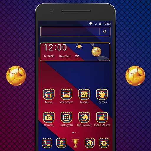 3D Gold Balls in Barcelona Launcher Theme 1.1.1