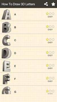 How To Draw 3D Letters screenshot 1