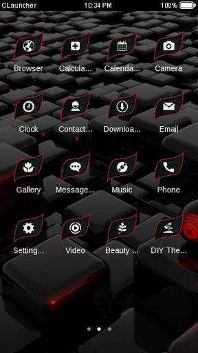 Tema Keren kubus 3D Hitam HD screenshot 2