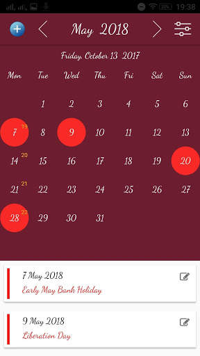 UK Calendar App with Holidays screenshot 5