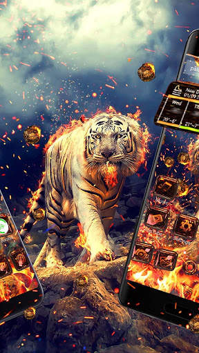 Fire Tiger 3D Glass Tech Theme screenshot 3
