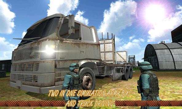 Army Transport Bus Driver 2017 screenshot 1