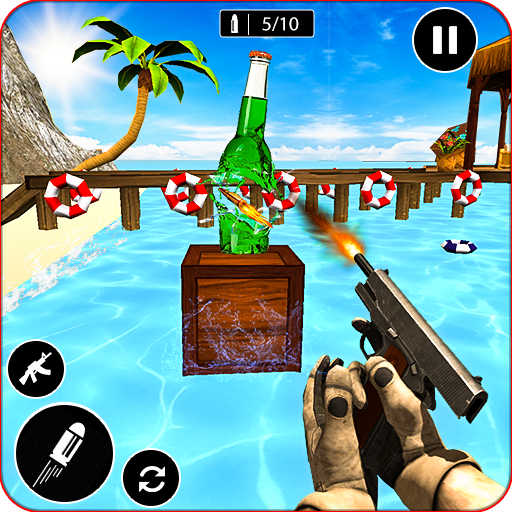 Real Gun Bottle Shooter Simulator 2019 icon