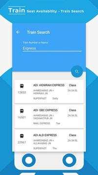 Train Seat Status Info >> Indian Rail Train Info screenshot 3
