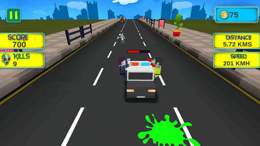 Blocky Zombie Highway screenshot 1