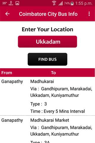 Coimbatore Bus Info screenshot 7