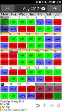Shift Work Calendar 2018 7 تصوير الشاشة