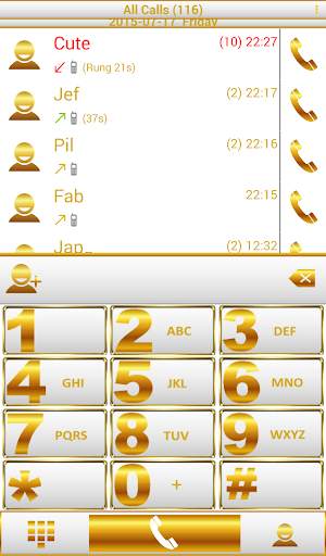 Theme White Gold RocketDial screenshot 2