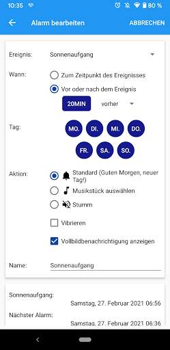 Sonnenwecker screenshot 2