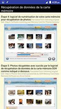 Récupération de données de la carte mémoire Help 3 تصوير الشاشة