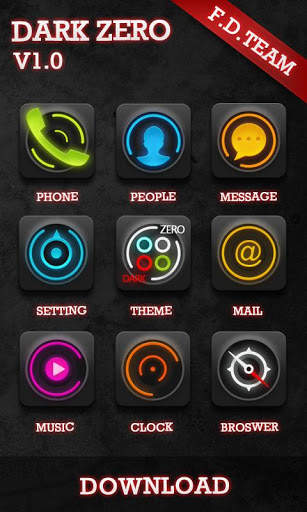 Dark Zero GO Launcher Theme screenshot 5