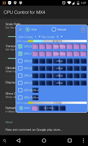 CPU Control for MX4 screenshot 1