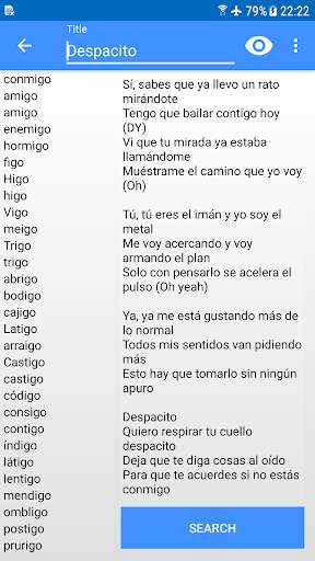 Spanish Song Writer - Rhymes Finder screenshot 4