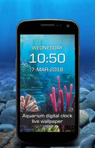 Aquarium digital clock live wallpaper screenshot 1