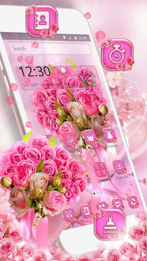Glossy Pink Roses Launcher Theme screenshot 3