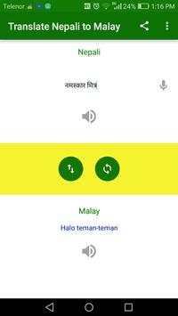 Translate Nepali to Malay 1 تصوير الشاشة