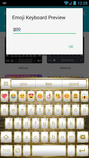 Frame WhiteGold Emoji Keyboard screenshot 2