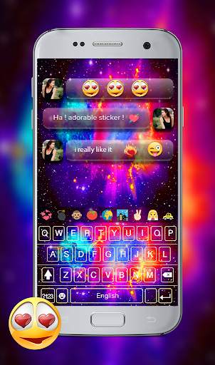 Galaxy Emoji keyboard Theme - Night Galaxy theme screenshot 3