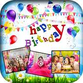 Birthday photo video maker logo