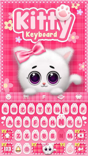 Pink Kitty Keyboard Theme screenshot 1