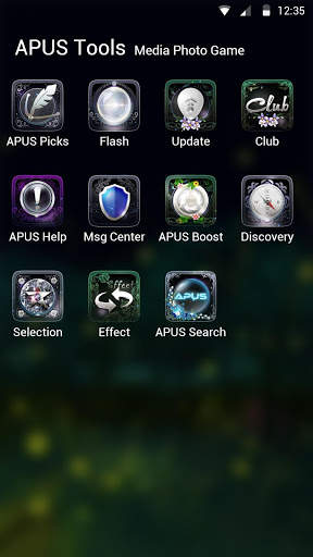 Green glitter firefly forest APUS stylish theme screenshot 3