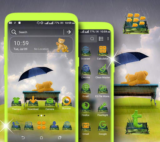Rainy Teddy Launcher Theme screenshot 1