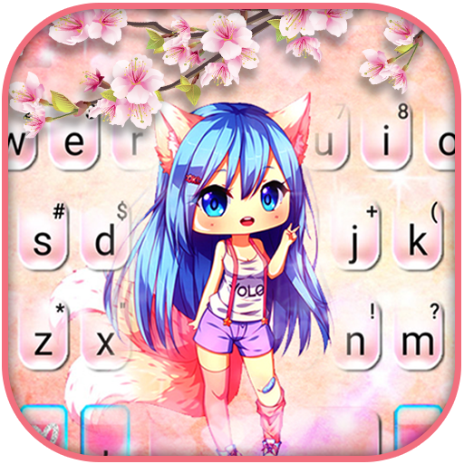 Pink Sakura Girl Keyboard Theme icon