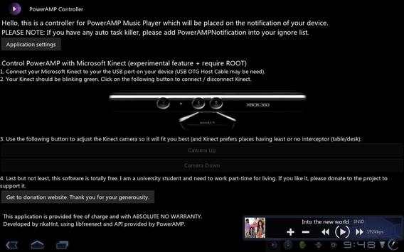 PowerAMP Status Bar Controller screenshot 1