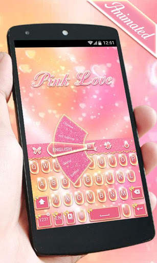 Pink Love GO Keyboard Animated Theme screenshot 2