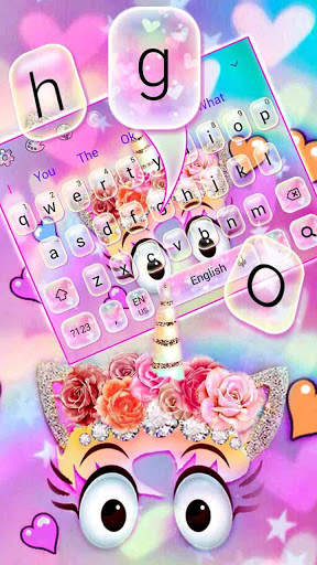 Cute Love Rainbow Unicorn Keyboard screenshot 2