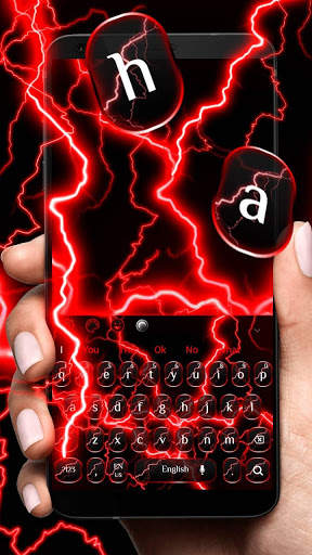 Red Thunder Lightning Keyboard Theme screenshot 1