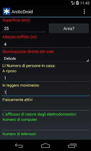 Calcolo condizionatore d'aria screenshot 1
