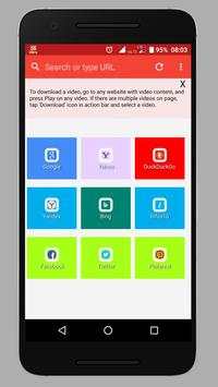 Video Downloader & Browser (Tab of Search engines) screenshot 1