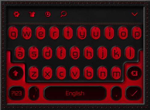 Red and Black Leather Keyboard Theme स्क्रीनशॉट 4