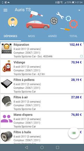 MyFuelLog2 - Gestion de véhicules screenshot 5
